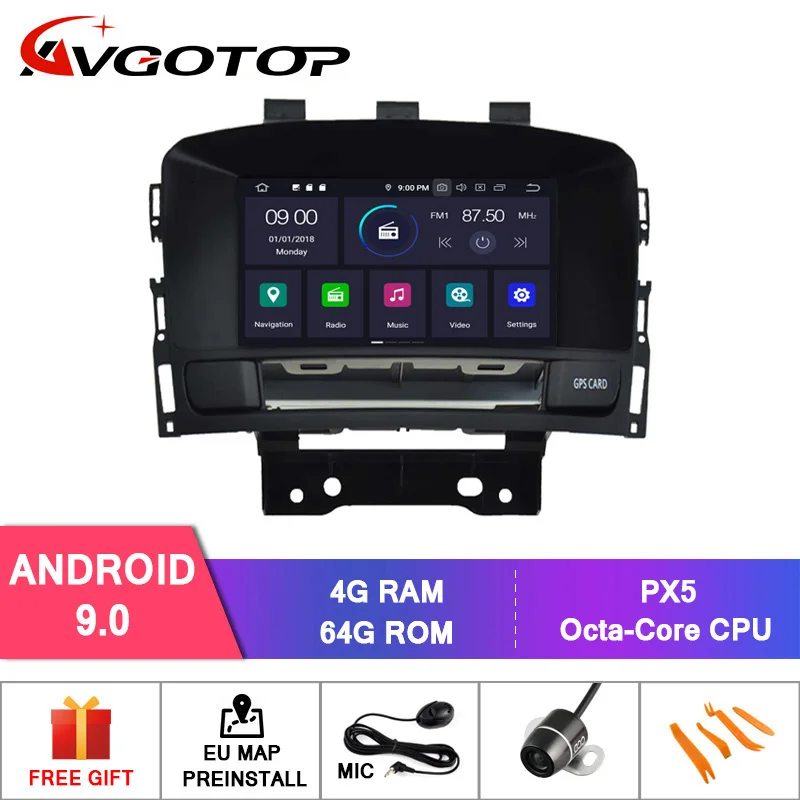 Clearance AVGOTOP Android 9.0 4GB+64GB CAR DVD PLAYER for OPEL ASTRA J IPS HD Screen NAVIGATION 1