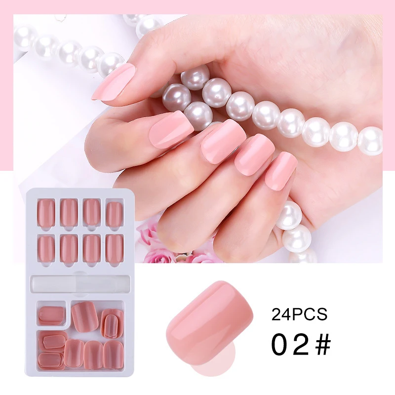 24pcs--02 Накладные ногти с полным покрытием, 24/30 шт, 28 стилей, Готовые накладные ногти, искусственные ногти, украшения для женщин, сделай сам, инструменты для дизайна ногтей - Цвет: 24pcs--02