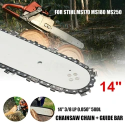 Chaîne de scie résistante à l'abrasion 14 pouces 3/8 pouces, pas de chaîne de scie 50 Sections, chaîne Durable sans plaque de guidage 