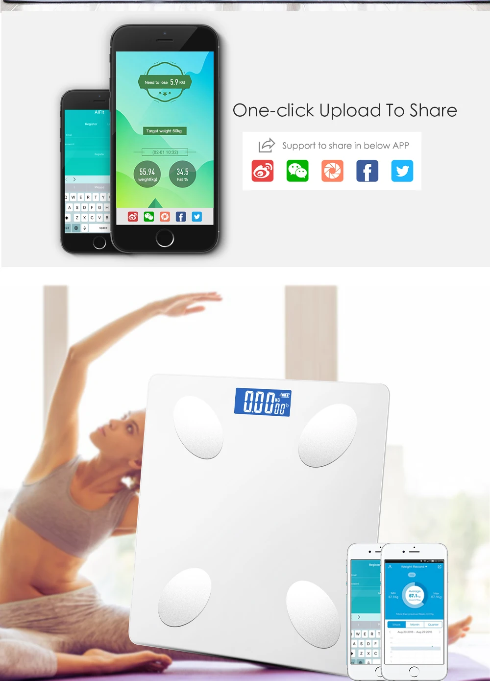 Generic Smart Weight Scale Bathroom BMI Analyzer Body Fat Scale Jumia