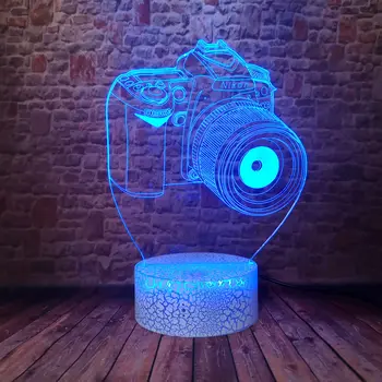 

Flashing Camera Model 3D LED Sleeping Nightlight Colorful Changing Desk Light Light-up action & toy figures