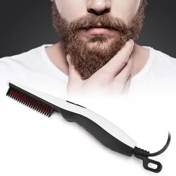 

Comb Multi-Functional Heating Beard Styling Comb Men Hair Mustache Stereotyping Comb EU Plug 220V Hair Brush