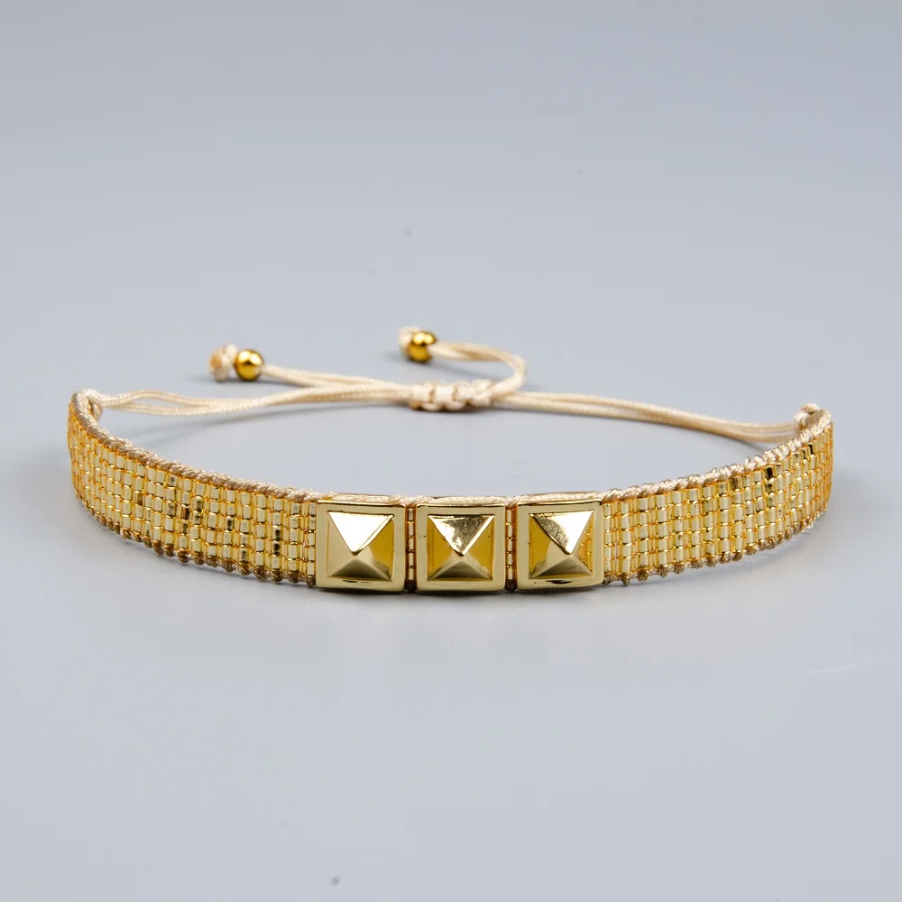 SHINUS BOHO Pulseras Mujer Moda MIYUKI FEMINISTA-женский браслет ювелирные изделия ручной работы Регулируемый браслет для мужчин Bileklik - Окраска металла: MI-B180426C