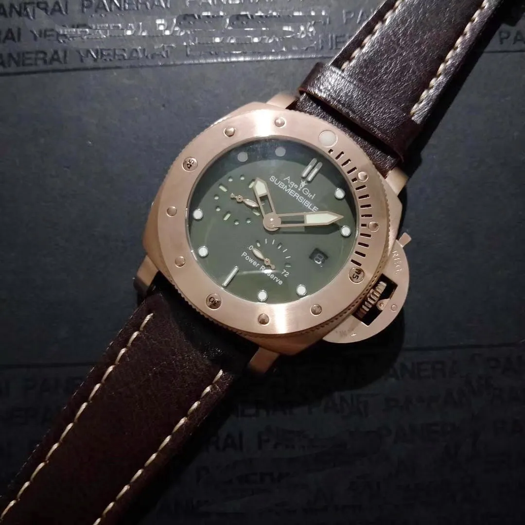 

Luxury Brand New Men Automatic Mechanical Sapphire Stainless Steel Brown Leather Bronze Special Special Edition 1950 Watch 47mm