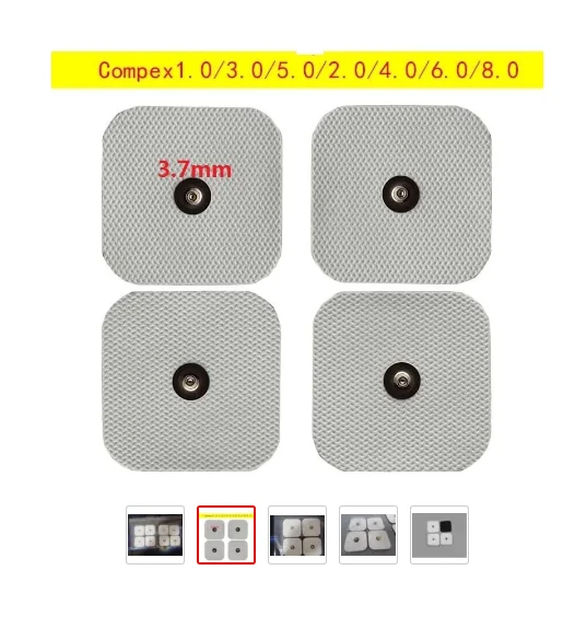 8 SQUARE 3.5mm TENS ELECTRODE STUD PADS & TENS CONDUCTIVE GEL