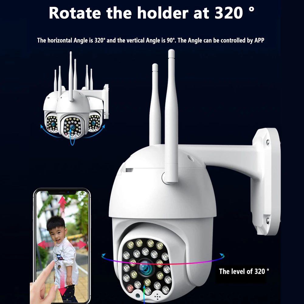 HD WiFi PTZ IP Camera Outdoor Security Camera Wireless IP 23LEDS CCTV Security Speed Dome Camera Ni
