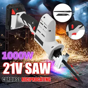 

21V 1000W Electric Reciprocating Saw with Saw Blades Portable Charging Cordless Chainsaw for Wood DIY Electric Power Tools