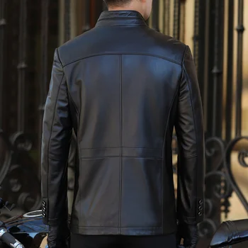 

Genuine Jacket Men Spring Autumn Real Sheepskin Coat Mens Leather Jackets Plus Size Veste Moto Homme BANG18A1837 YY421