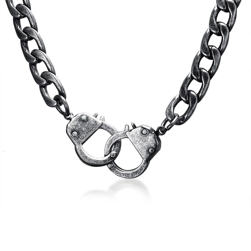 vantage graynecklace 24 дюйма FLAST панцирного плетения цепи ожерелье с наручниками Чистая нержавеющая сталь из черного золота, серебра тон HEAVET в стиле «панк» для мальчиков для мужчин ювелирные изделия 9,4 мм - Окраска металла: vantage graynecklace