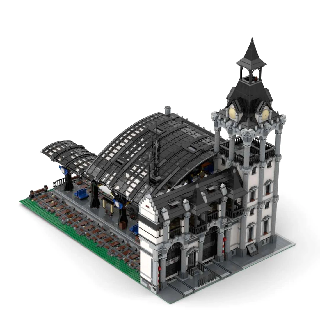 

12474Pcs MOC-37719 European Railway Station with Cover Bricks Model Street View Building Set (Licensed Designed by Das_Felixle)