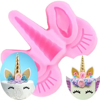 

Unicorn Horn Ears Silicone Mold Cupcake Topper Fondant Molds DIY Party Cake Decorating Tools Candy Chocolate Gumpaste Moulds