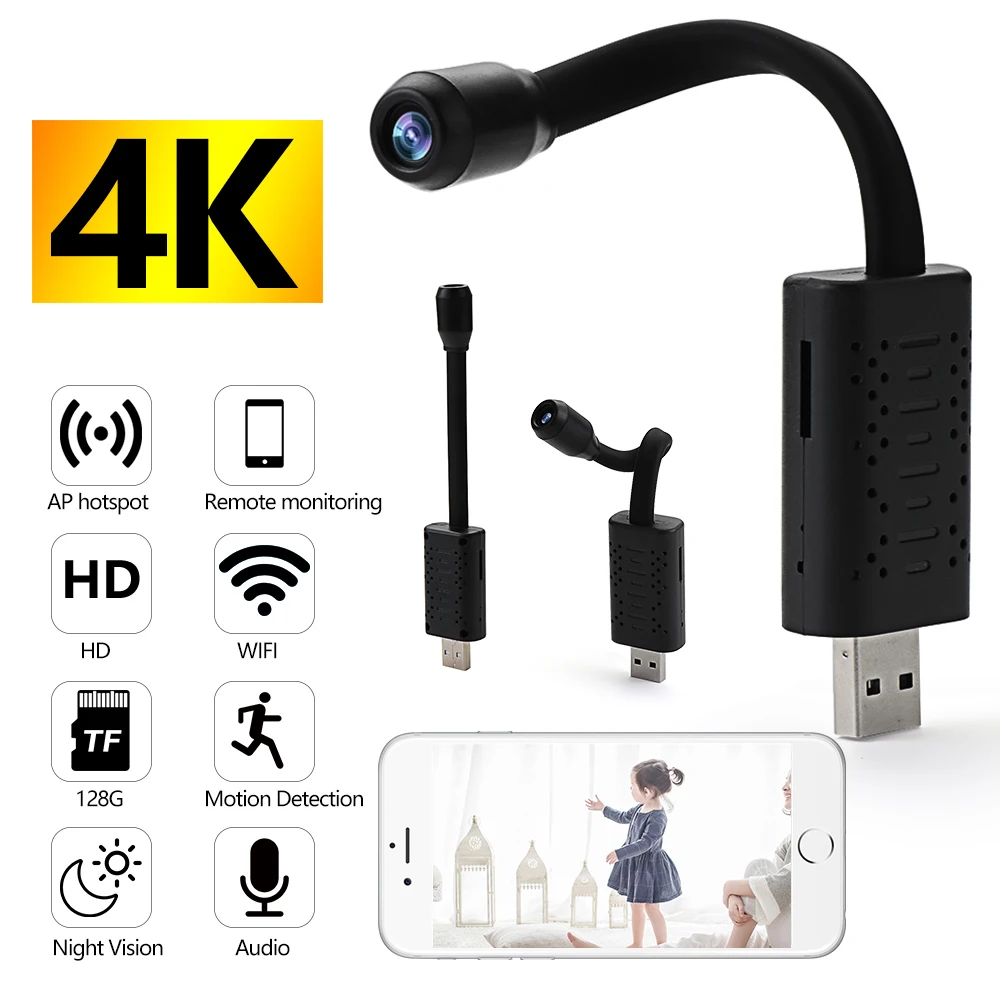 1PC 1080P HD Mini IP Camera USB Wireless Wifi Webcam Portable Security Alarm Real-time Surveillance Hidden Home Theft Camcorder |