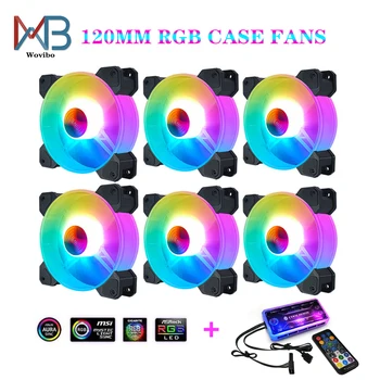 

Computer Case Fan RGB Fans adjustable Colorful Lamp Light for Intel AMD radiator Mute PC 120mm Case Fan adjust Cooler Fan