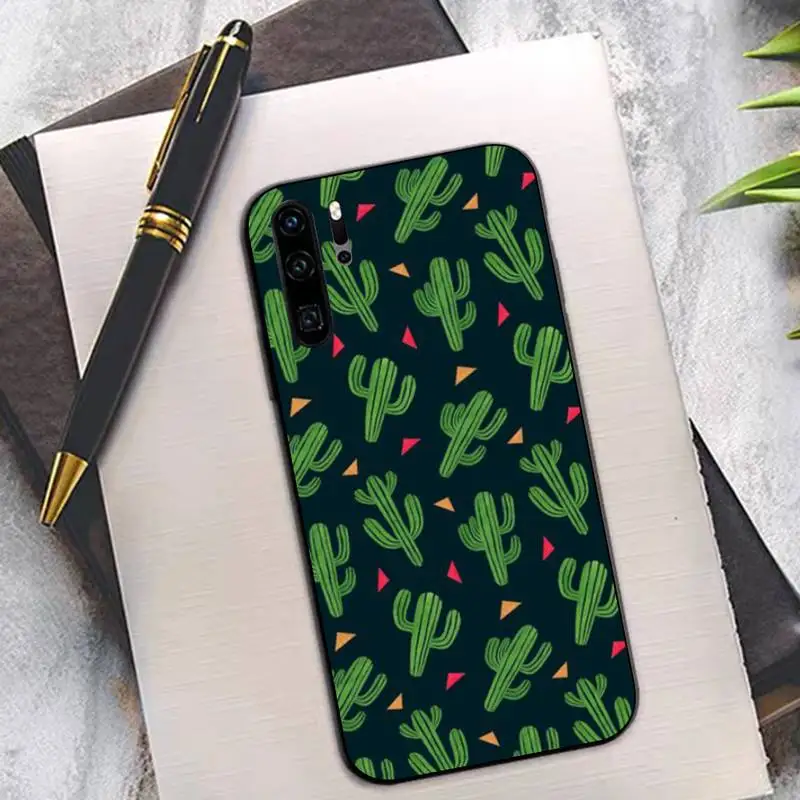 Мягкий резиновый чехол для телефона TOPLBPCS Plant Cactus huawei P8 P9 p10 p20 P30 P40 pro lite psmart