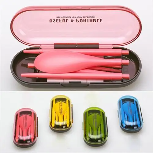 

3 in 1 Portable Foldable Spoon Fork Chopsticks Tableware Set for Picnic Travel