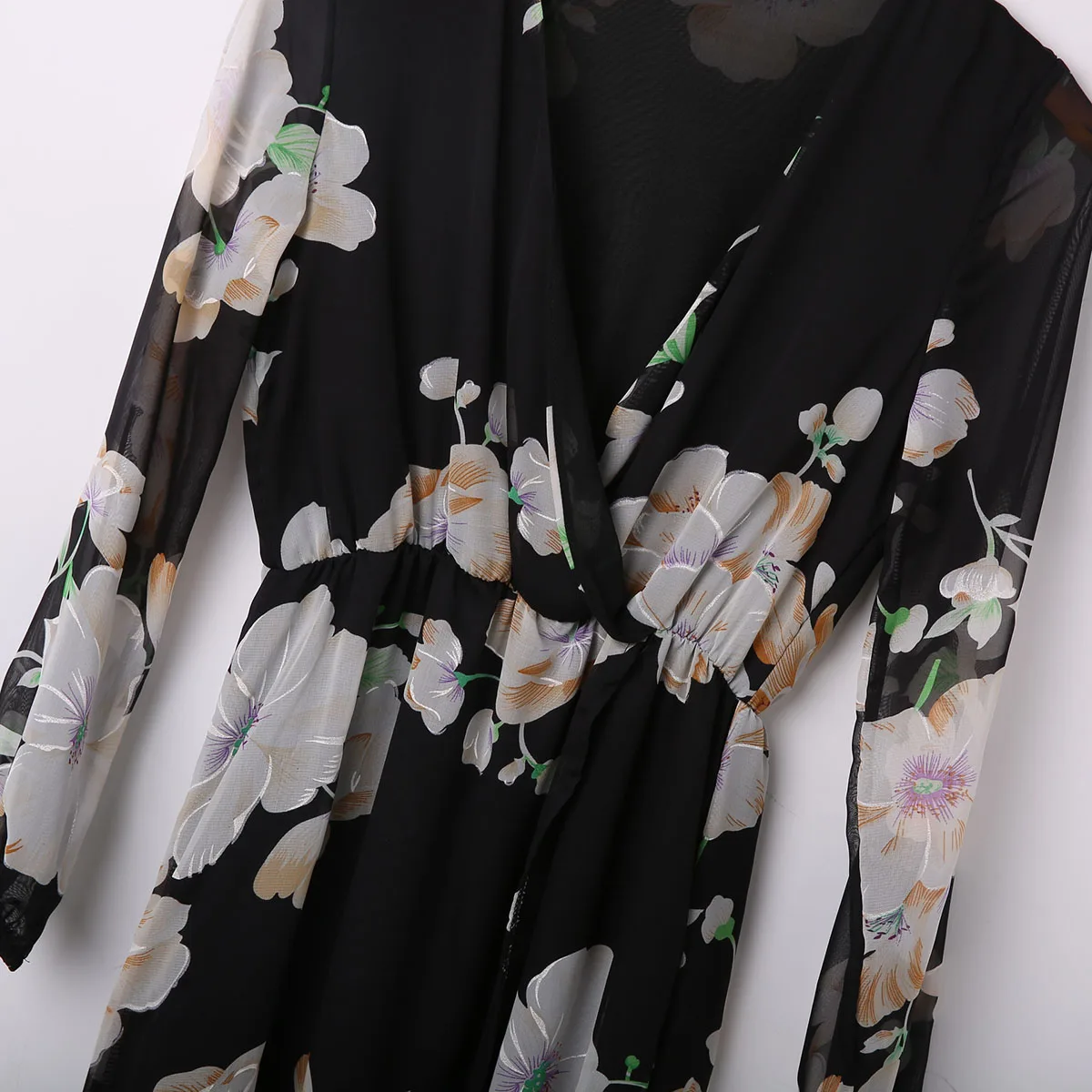Summer Retro Boho Printing Floral Long Dresses Women Ladies Long Sleeve Evening Party Maxi Dress Vestidos