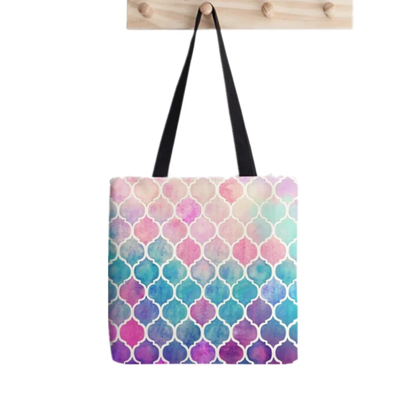 Shopper Radiate Positivity Tote Bag Printed Tote women Harajuku Funny shopper handbag girl Shoulder shopping bag Lady Canvas Bag