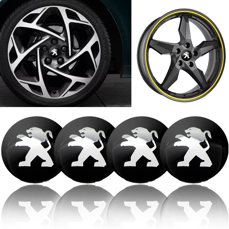 4pcs 56mm wheel Center hub caps sticker dustproof emblem for Peugeots 107 108 206 207 308 307 508 2008 3008 car Styling | Автомобили и