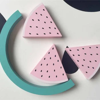 

Safe Natural Wooden Watermelon Decoration Crafts With Early Educational Toy Building Blocks Set Wood Ornaments Kids Room Decor