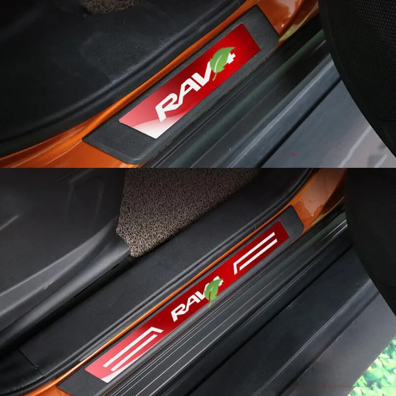 

Car Sticker Stainless Steel Door Sill Scuff Plate For Toyota RAV4 2014 2015 2016 2017 2018 2019 Accessories Car Accessories