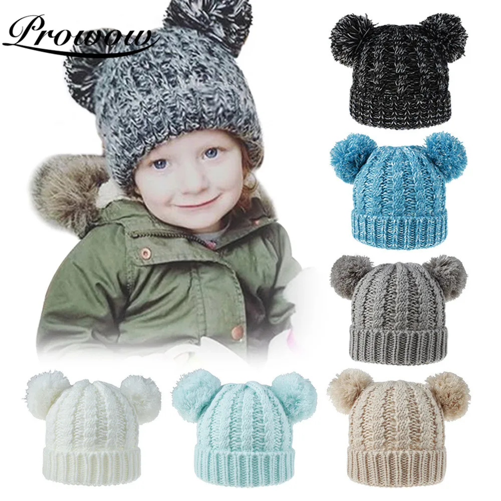 

Prowow Children Hat Cute Pompom Baby Knitted Hat Autumn Winter Baby Caps Warm Boys Girls Hats Baby Beanies