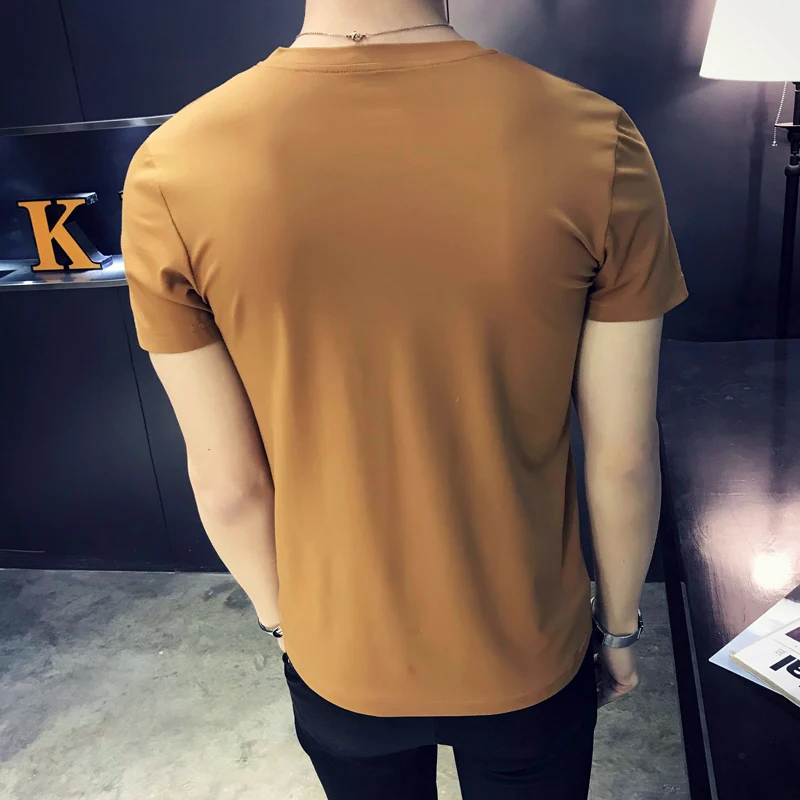 Мужская модная летняя свободная тонкая футболка с коротким рукавом модное платье Baitie