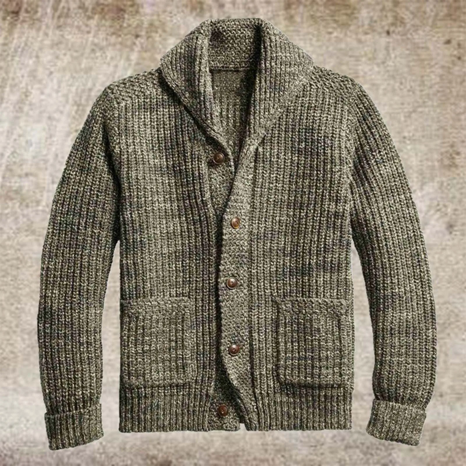 Men's Thick Sweater Coat Autumn&winter Turn-down Collar Long Sleeve Single-breasted Knitting Cardigan Jacket Top Свитер Мужской 1