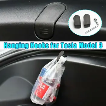 

3Pcs ABS Plastic Front Spare Box Hook Front Trunk Hanging Hook Accessories with Installation Tool for Tesla Model 3 2017-2020