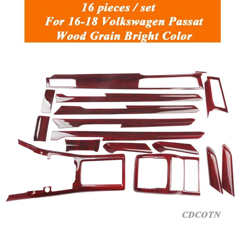 16 шт. Автомобильная наклейка интерьерная деревянная цветная Накладка Рамка комплект подходит для 16-18 Passat авто аксессуары