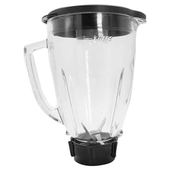 

Juicer Blender Round Glass Cup Jar Assembly with Blade, Gasket, Base, Lid,for Oster Blenders 6 Cup Jars