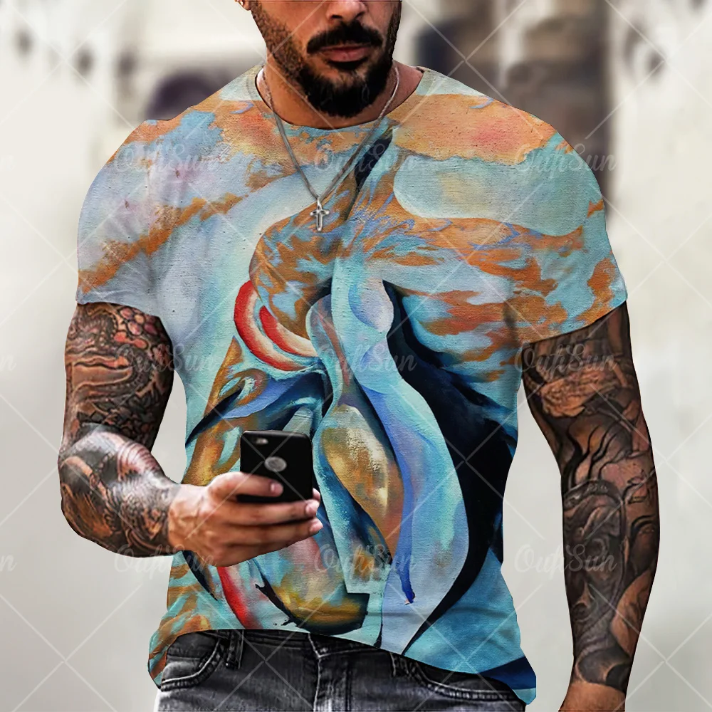 Летняя новая стильная модная мужская толстовка с 3d рисунком 2021 дышащая футболка