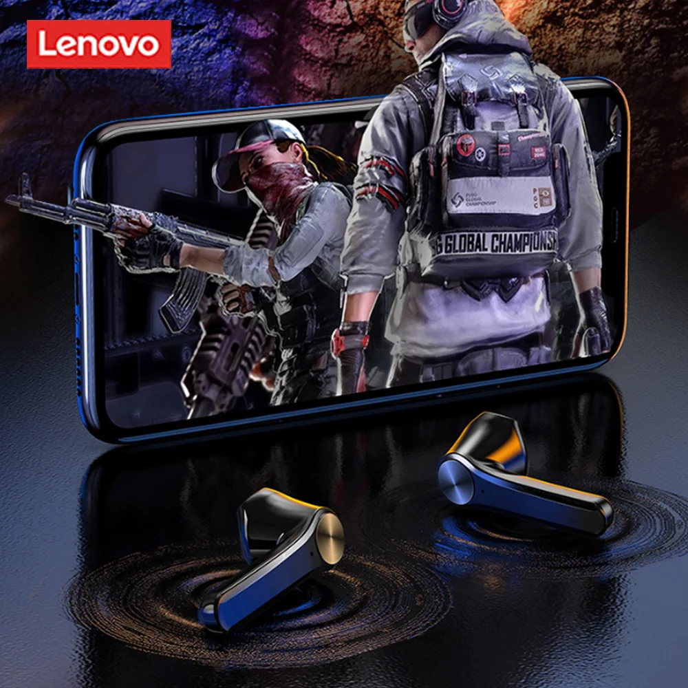 Fone de Ouvido sem Fio Baixo com Microfone Original Lenovo Bluetooth Fones Controle ai Gaming Fone Estéreo Redução Ruído Qt81 13 High Quality Eletrônicos