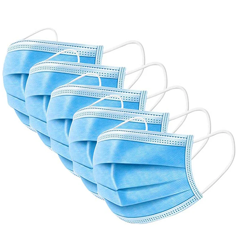

50/100pcs Face Medical Masks Disposable 3Layers Dustproof Mask Facial Protective Cover Mask set Anti-Dust Surgical Masks Elastic