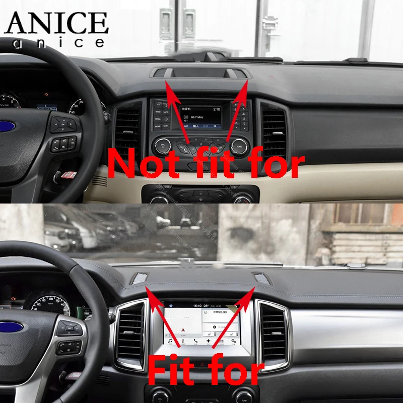 2 шт. углеродное волокно цвет кондиционер вентиляционное отверстие приборной панели крышка подходит для Ford Ranger Эверест Endeavour ABS