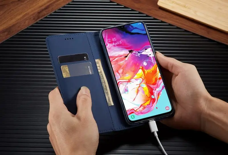 Откидной Магнитный кожаный чехол для samsung Galaxy S10 lite S9 S8 плюс A50 A70 A20 Note10 бумажник держатель для карт чехол для iphone11 pro