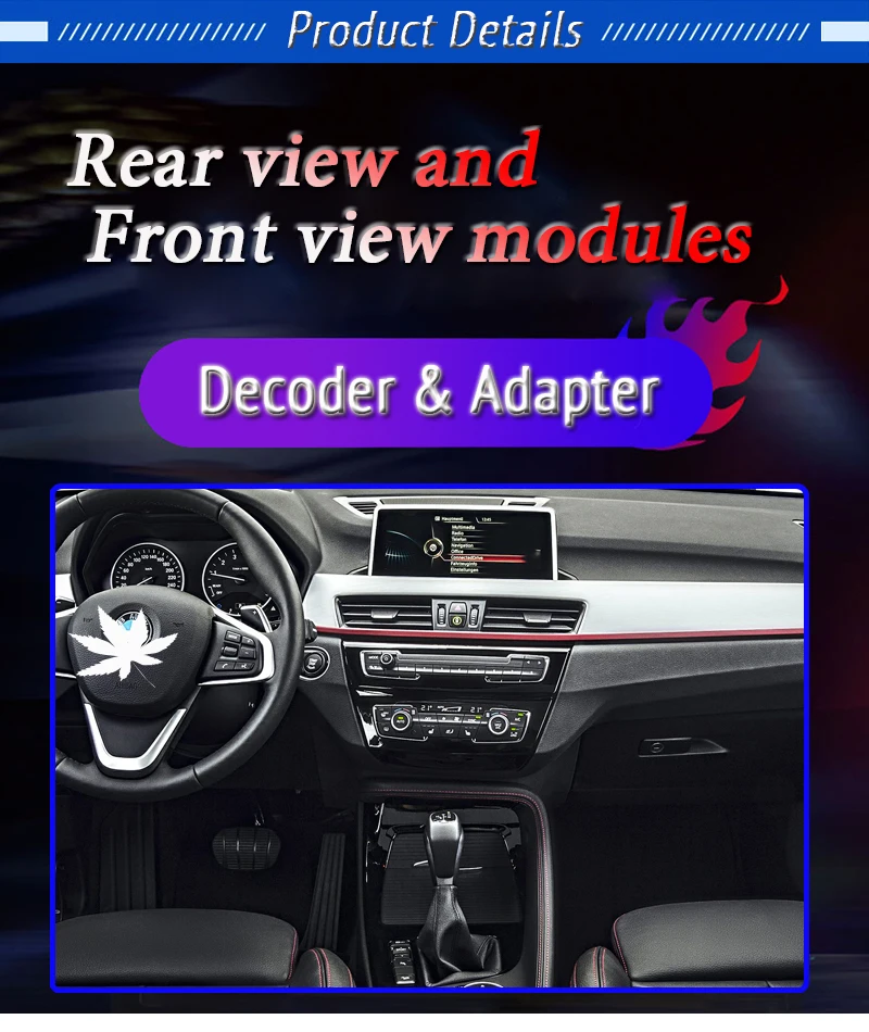Rear View Camera For BMW X1 E84 F48 2009~2020 Decoder Original Upgrade CIC NBT EVO System Screen Monitor  Backup Camera Adapter FHC