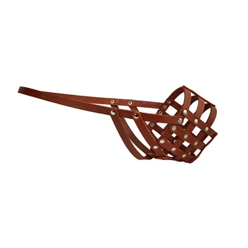 

COLLAR Muzzle for dogs leather soft brown number 4 Rottweiler (dog) Collar