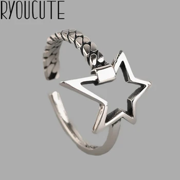 

Boho Vintage Silver Color Star Rings for Women Lover Finger Ring Valentines Day Gifts