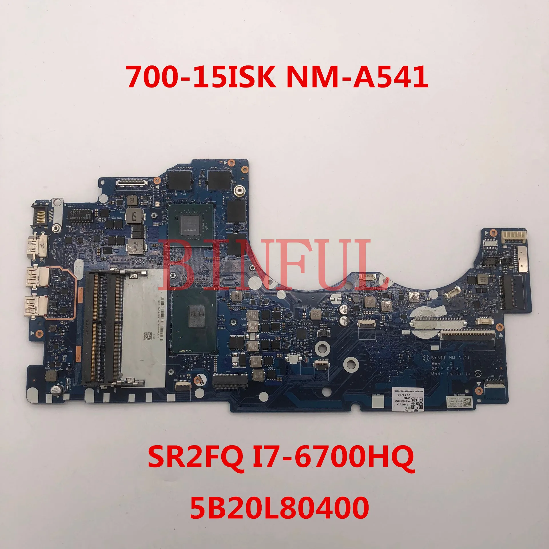 Высококачественная материнская плата для ноутбука Y700 Y700-17ISK с SR2FQ NM-A541 CPU HM170 GTX960M 4
