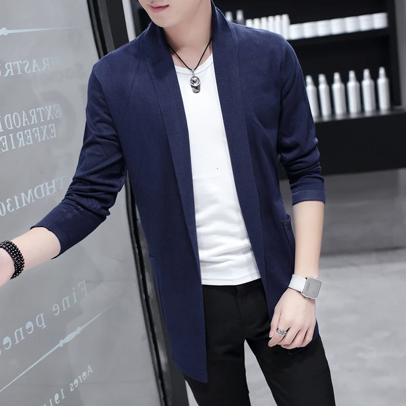 2019 Autumn And Winter Sweater Knit Cardigan Slim Trend In The Long Section Of The Cloak Coat Male Men Clothes Homme 2019 Autumn And Winter Sweater Knit Cardigan Slim Trend In The Long Section Of The Cloak Coat Male Men Clothes Homme