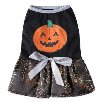 

Halloween Pet Costume Pumpkin Pattern Spider Web Unique Clothes For Pet Puppy