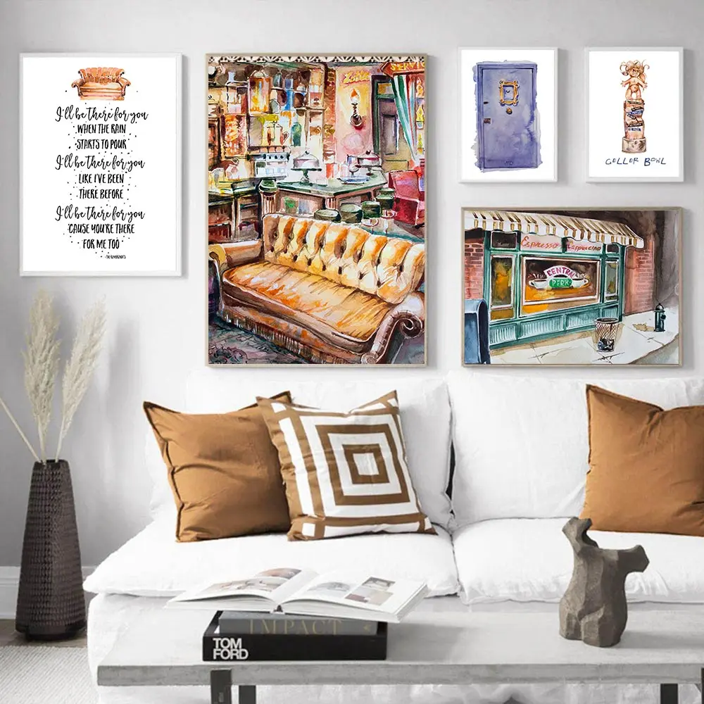 Sitcom-Central-Perk-Couch-Painting-Poster-Friends-Tv-Show-Decoration-Print-Funny-Quotes-Wall-Art-Decorative