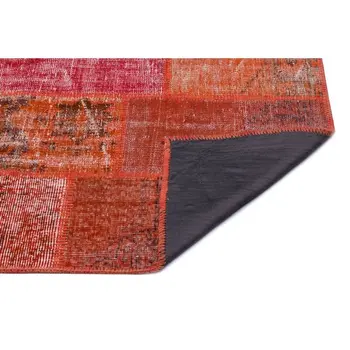 

Handmade Red Vintage Overdyed Patchwork Area Rug 080x150 Cm-2'7''X4'11''