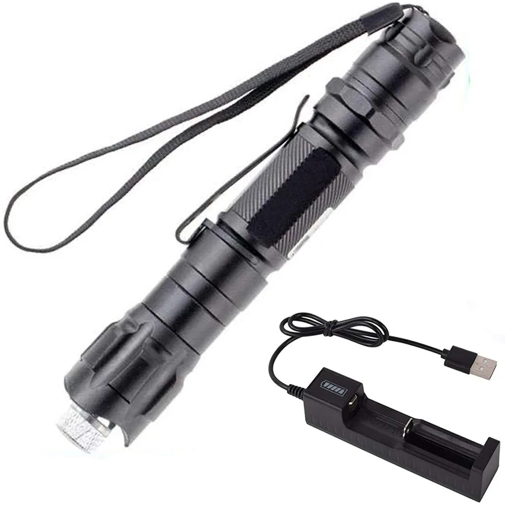 High Power Green Laser Pointer Pen 532nm Adjustable Focus Burning Red Laser Sight 500 to10000 meters range Lazer-009 For Hunting