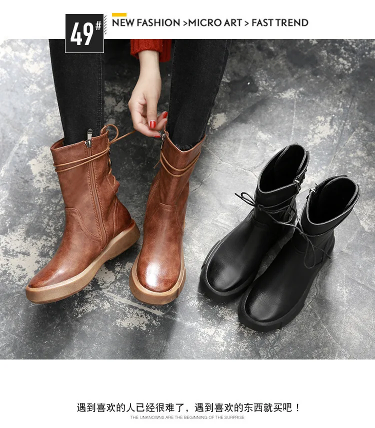 Женская обувь на резиновой подошве; роскошные дизайнерские ботинки на низком каблуке с круглым носком; ботинки на шнуровке; женские Модные