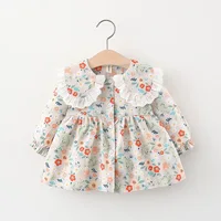 Toddler Girls’ baby clothes spring autumn floral dresses costume for 1 2 year old girls baby clothing straight long sleeve dress