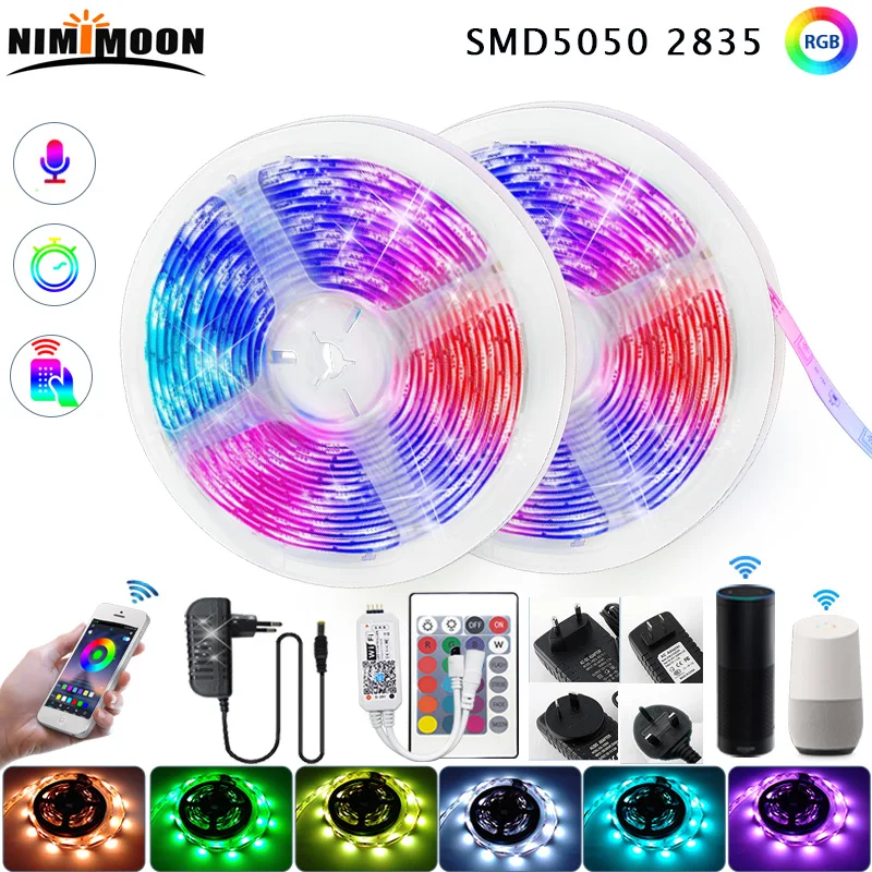 Светодиодная лента RGB 5050 2835 5M10M 20 м SMD DC12V Wifi Пульт дистанционного управления