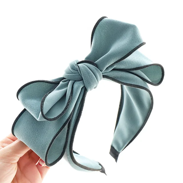 Floral Big Bow  Hairbands  For Women Korea Hair Accessories For Girls Hair Band Hair Bows  Hairband Headbands Turquoise