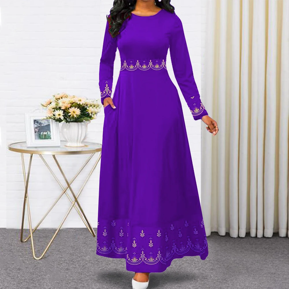 Embroidered Long Abaya Gown - Image 3