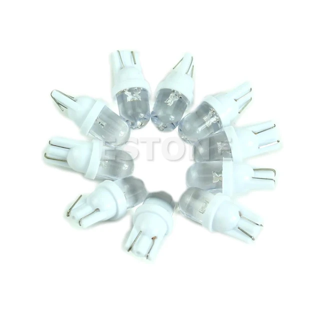 10pcs Blanc T10 501 W5W 194 168 2825 Ampoule LED 2-3030-SMD Pour éclairage  IntéRieur